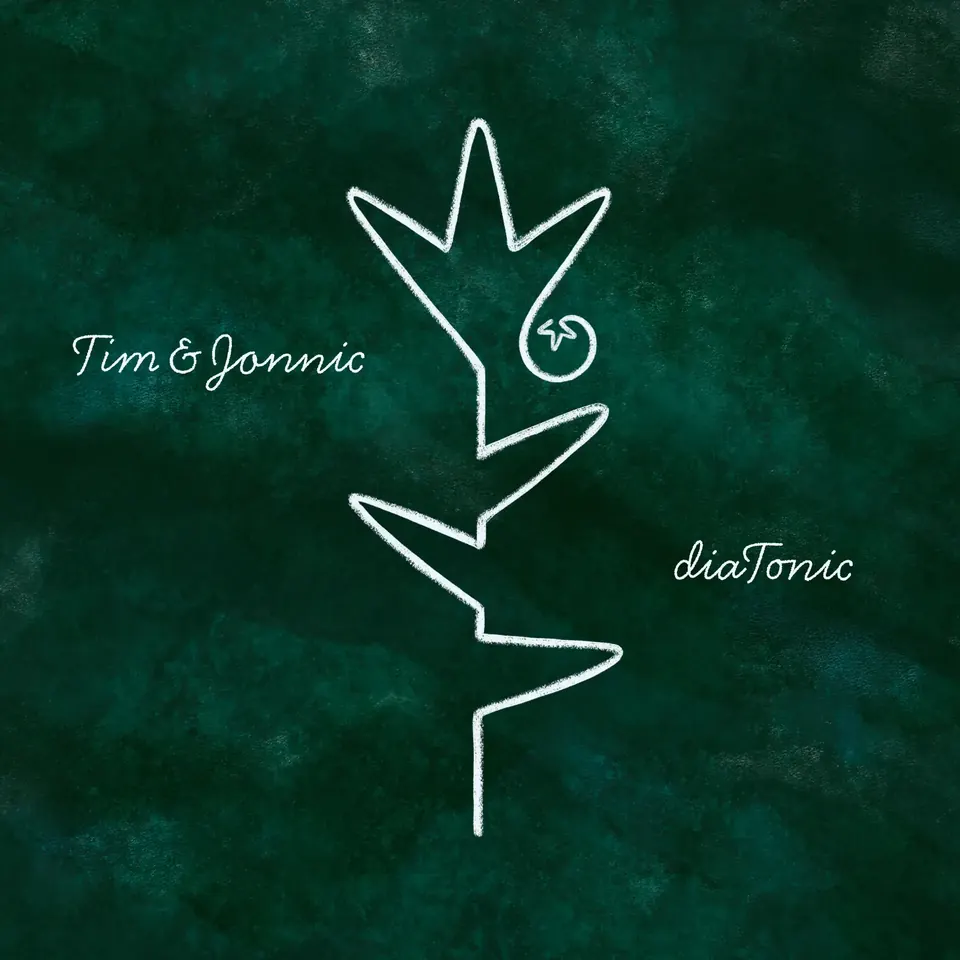 Album cover of diaTonic: a white line drawing of a plant on dark green